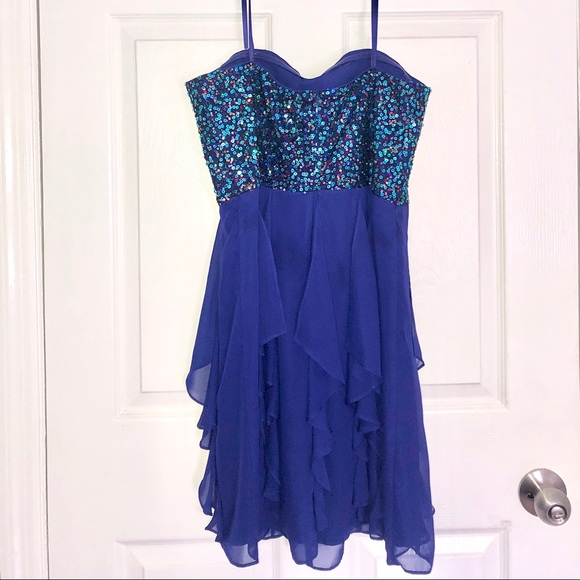 Blue Sequin Formal Dress by HaileyLogan in size 11 - Picture 4 of 8